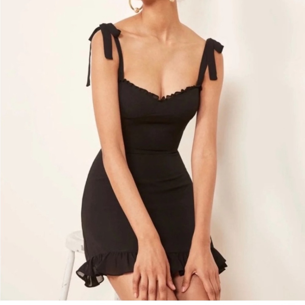 Reformation Christine dress black